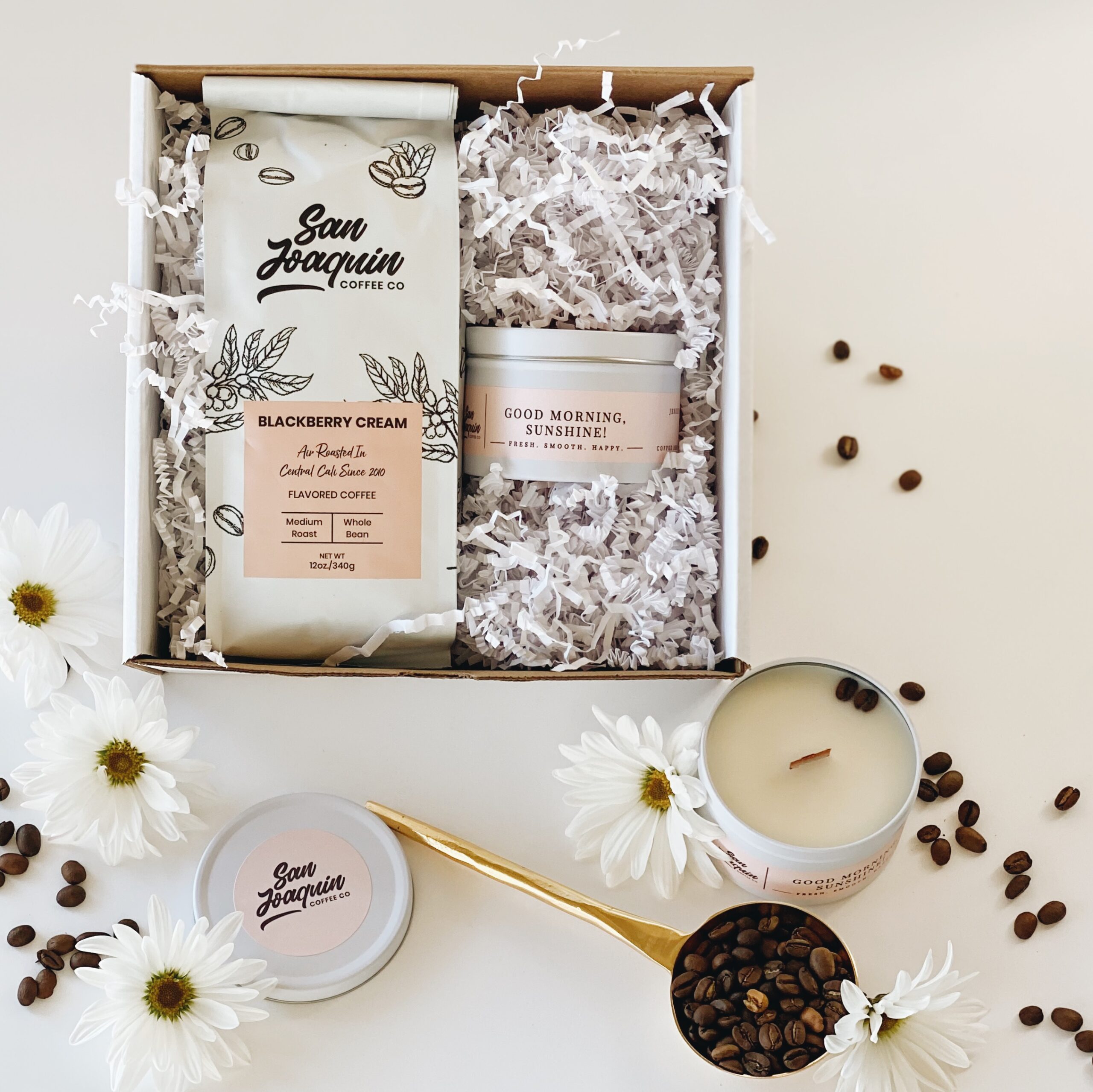 Valentine's Day Gift Pack - 12 oz. Coffee and 6 oz. Coffee Bean + Coconut Milk Candle Local Delivery